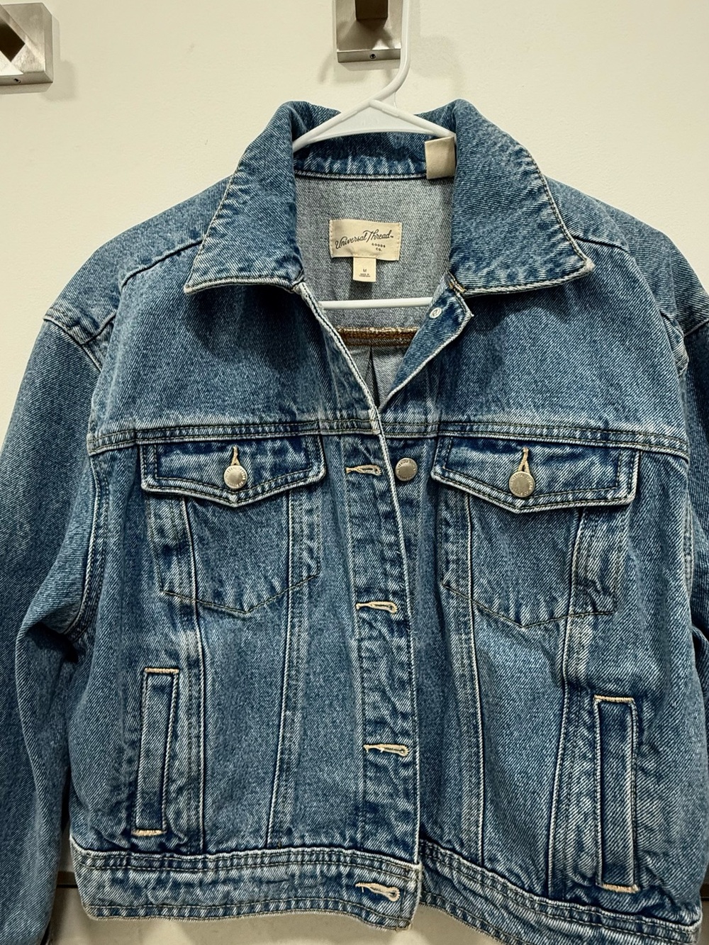Universal Thread Blue Washed Denim Jacket - Women's Trucker Style